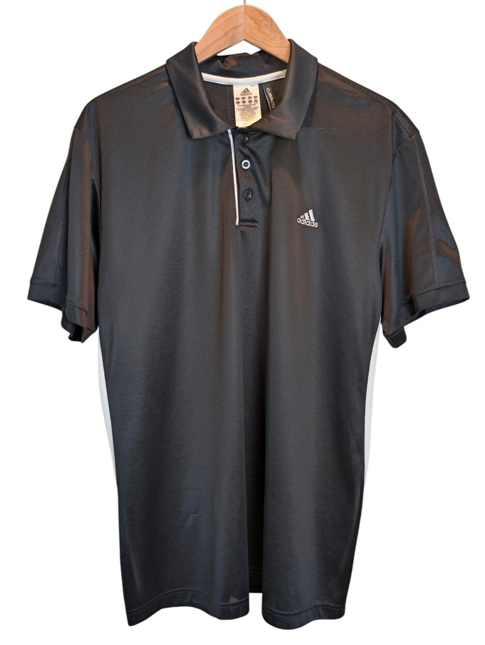 Men's Adidas Climalite Polo Shirt, Black & White, Size  XL